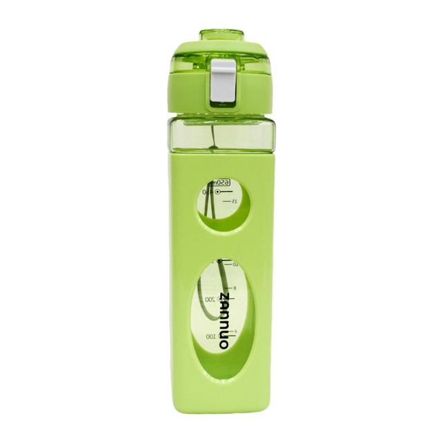 Square Shape 650ml Leakproof Drinking Cup Bpa Free Gym Fitness Travel Plastic Sport Bottle Easy Drinking Water Pc Material