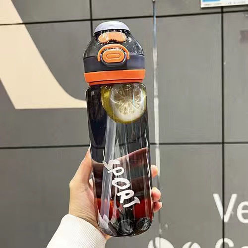 2024 Garrafa De Agua Esportiva Plastic Sport Fruit Water Bottle With Straw