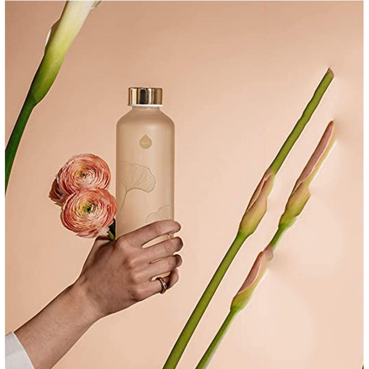 Bpa-Free 32 Oz High Borosilicate Glass Water Bottle With Time Mark