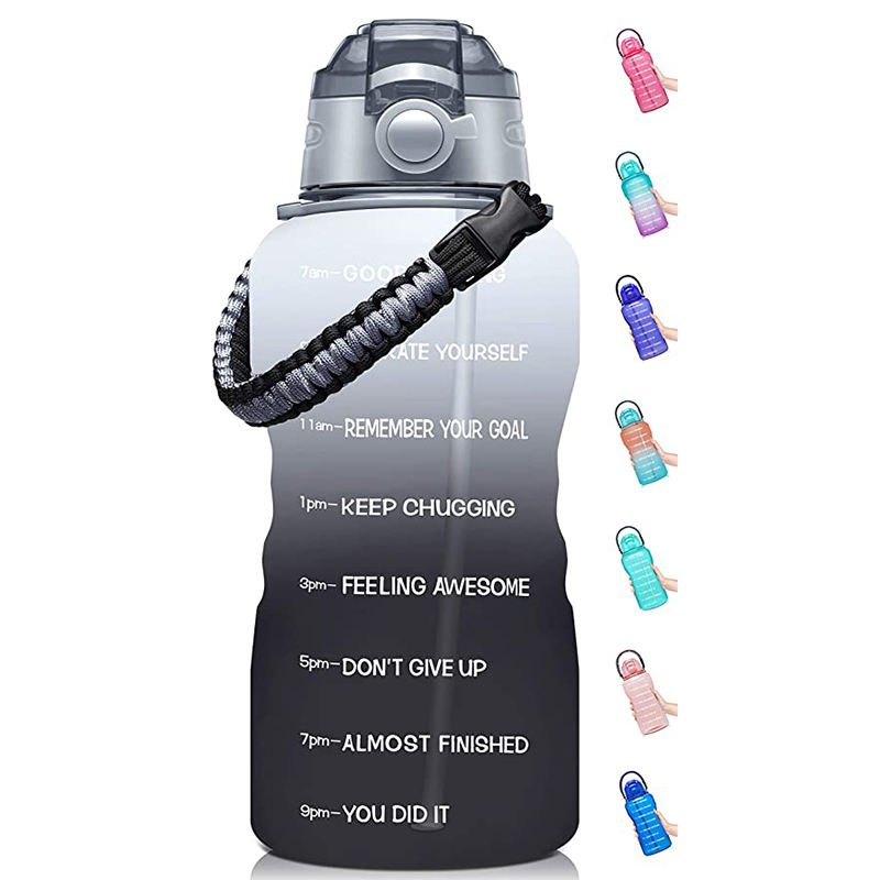64OZ 1 Gallon 128 OZ Straw Motivational Time Marker Reminder Sports Water Bottle for Camping Workouts Outdoor Activity