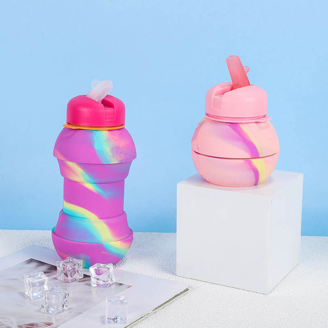 Multifunctional Food Grade 600ml Children Creative Silicone Water Bottle