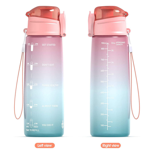 1L Fitness Tritan Sk Bpa Free Plastic Protein Custom logo Motivational Water Bottle for Sport