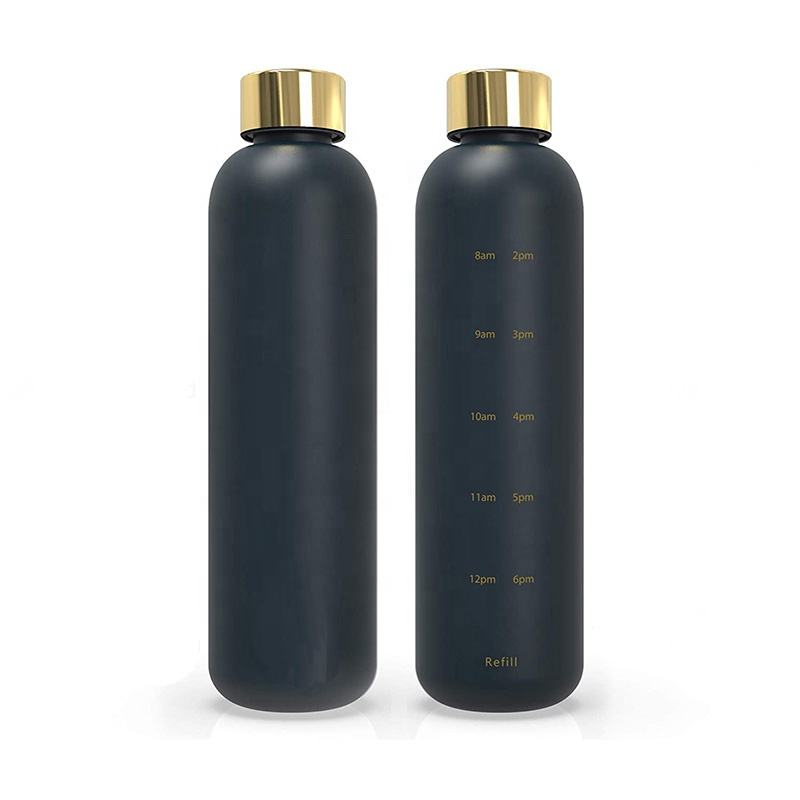 Cheap BPA FREE Plastic 1L Motivational Water Bottle with Time Marker Reminder