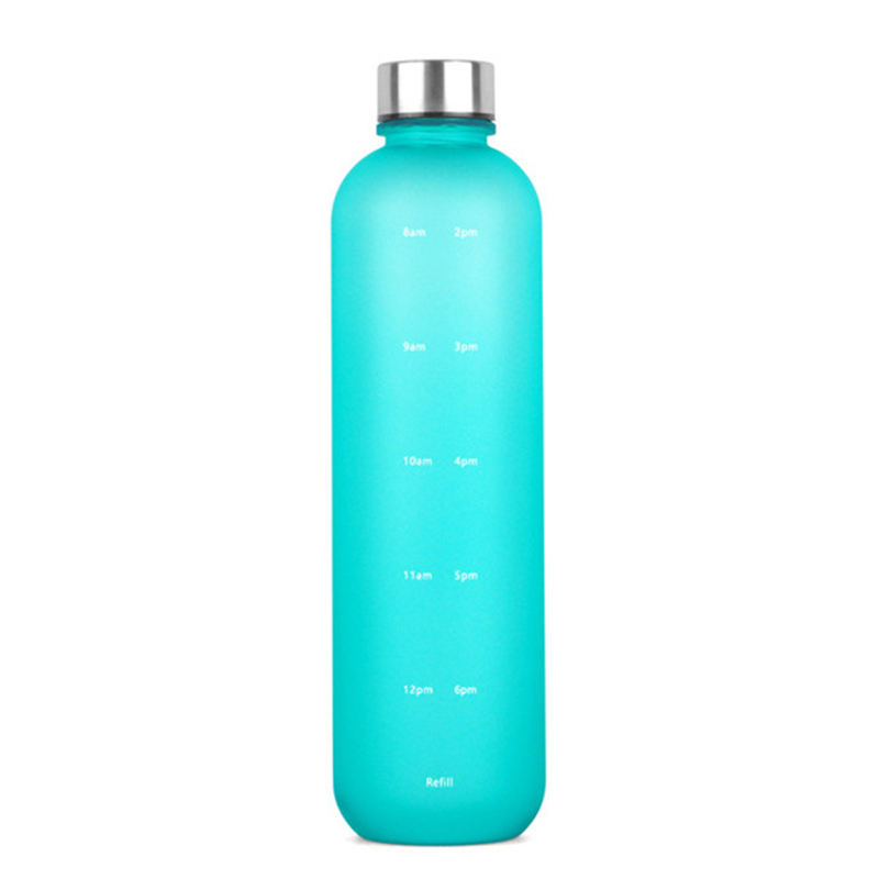 Leakproof Tritan BPA Free 1L Fitness Sports Water Jug with Time Marker Large Motivational Water Bottle