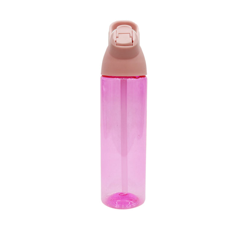 700Ml Colorful Clear Transparent Portable Transparent Plastic Water Bottle With Straw Handle