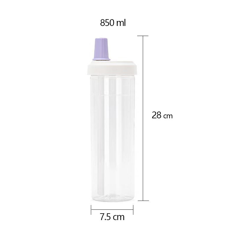 Custom 850Ml Large Transparent Leak Proof Plastic Bubble Tea Water Drink Bottle With Lid Straw