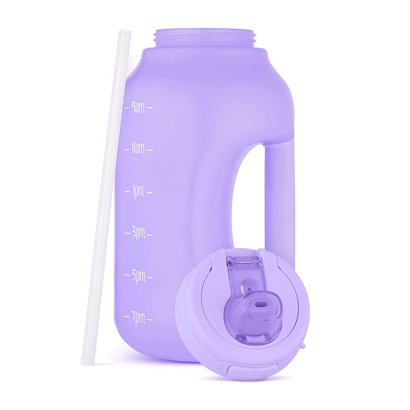 64Oz Fashion Eco Friendly Leak Proof Large Capacity Motivational Plastic Water Drink Bottle With Time Marker