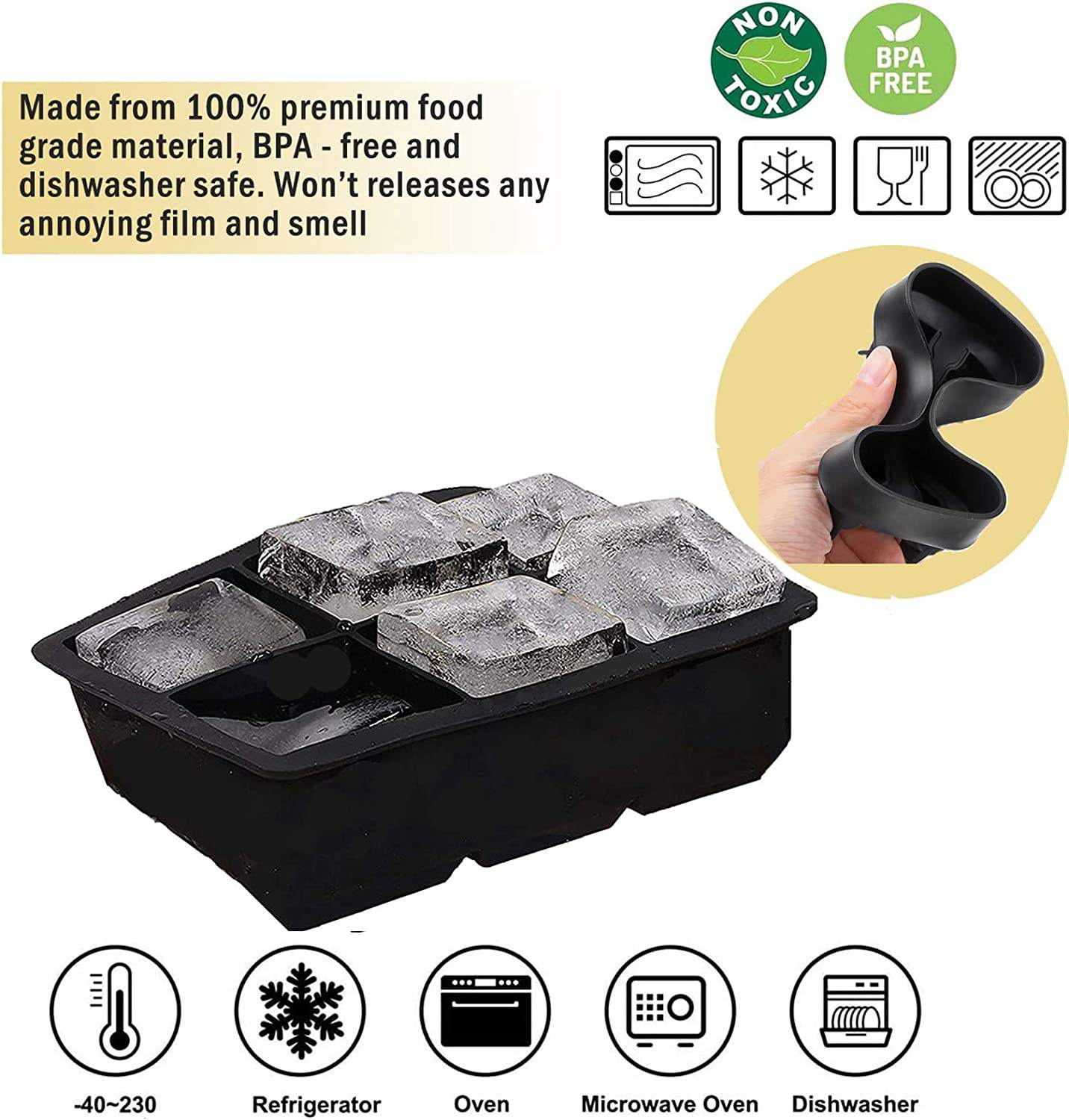 Silicone Food Grade Heat Resistence Square Shape Chocolate Mold Ice Tray Silicone Cubes