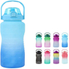 2200Ml Wide Mouth Portable Large Capacity Fancy Motivational Plastic Gym Sports Water Bottle Bottles for Adults