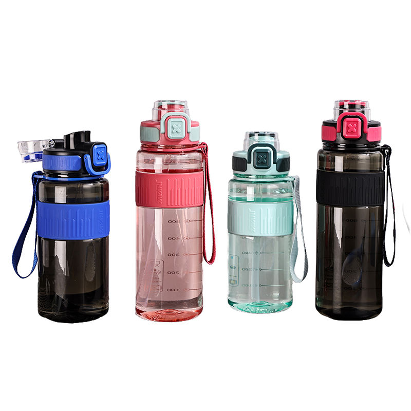 Custom Color 1Liter 1000Mls 1L Wide Mouth Clear Motivational Plastic Sports Drinking Water Bottle