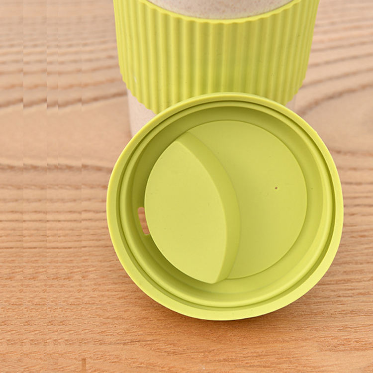 Hot Item Mini Wheat Fiber Coffee Cup with Silicone Lid Coffee Cup