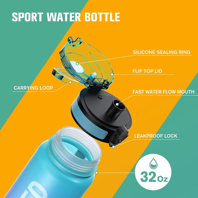 2024 Hot Selling Manufacture Bottles Water Water Bottle Marked Leakproof Unbreakable BPA Free Sport Gym Bottle