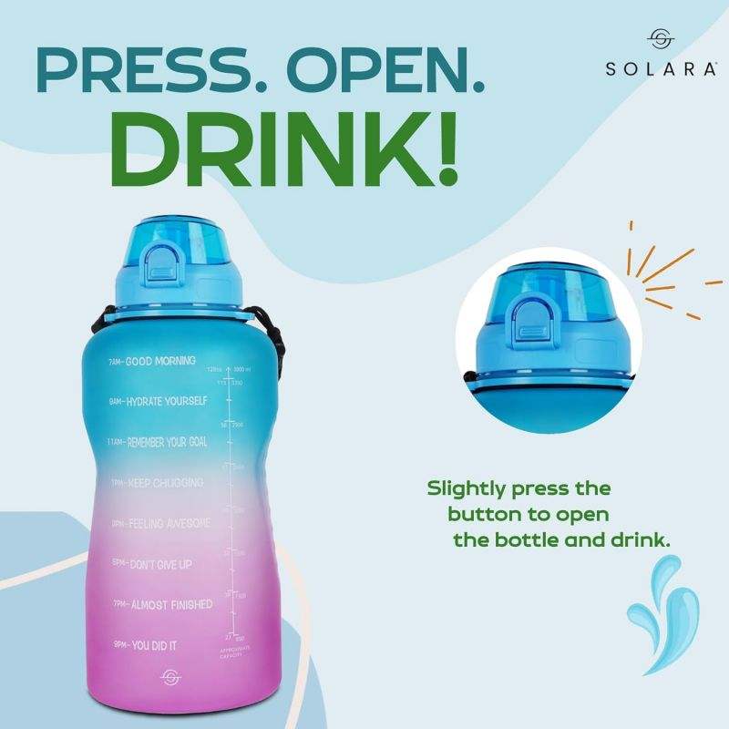Green Gradient Tritan Bottle 128 oz Bpa Free Portable GYM Motivational Time Marker Water Bottles with Straw