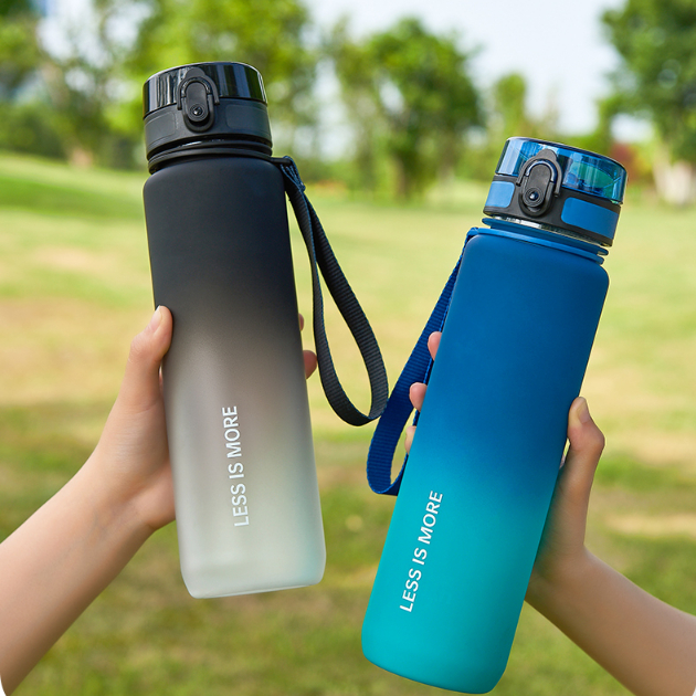 Custom Sports Plastic Triatn BPA Free 32oz Small Mouth Drinking Water Bottle with Filter and Rope