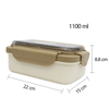 Colorful Food Grade Stackable 1100ml Plastic Lunch Box With Spoon and Fork Plastic Box Kids Food Container