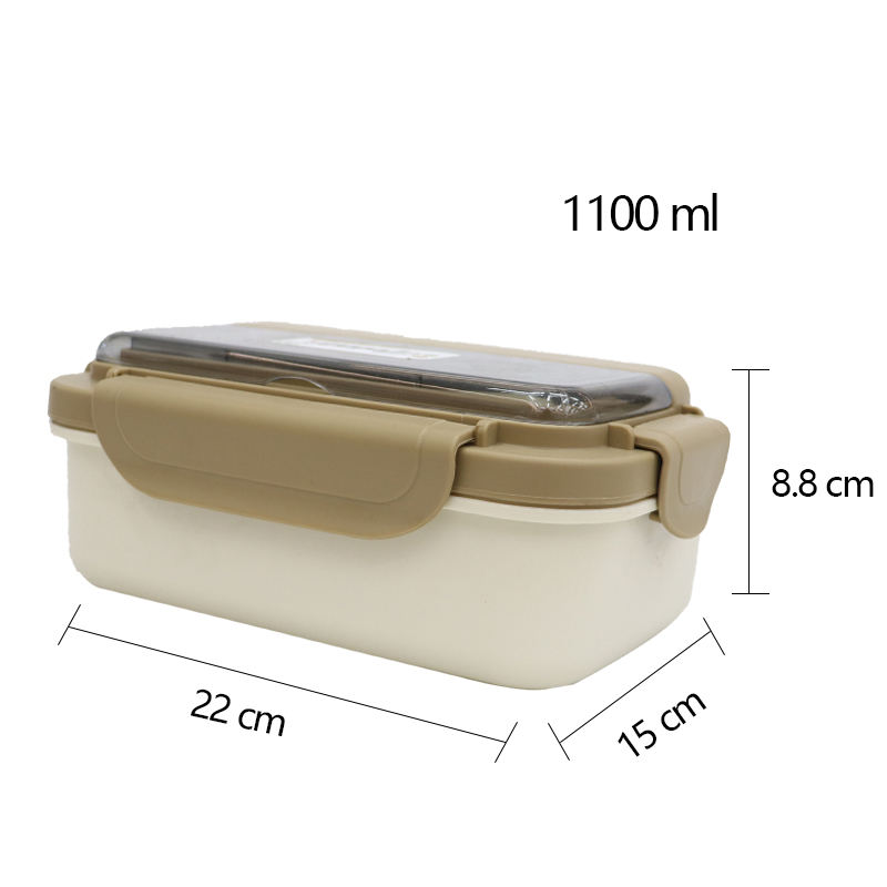 Colorful Food Grade Stackable 1100ml Plastic Lunch Box With Spoon and Fork Plastic Box Kids Food Container