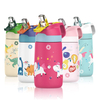 500ml Bpa-Free Plastic Water Bottle Straw Drink Cute Design Water Bottle for Children Kids School