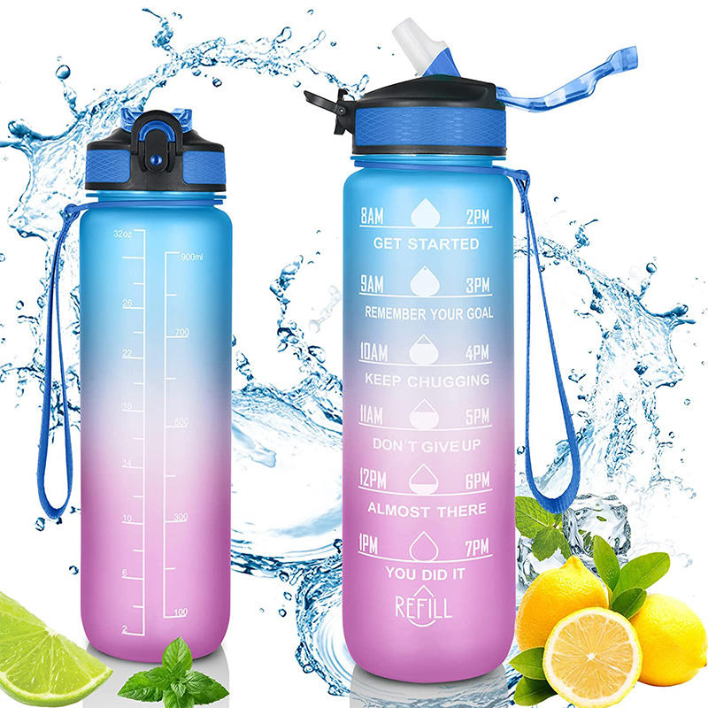32oz 1L Tritan PCTG BPA Free Gym Gallon Custom Sport Motivational Plastic Bottle