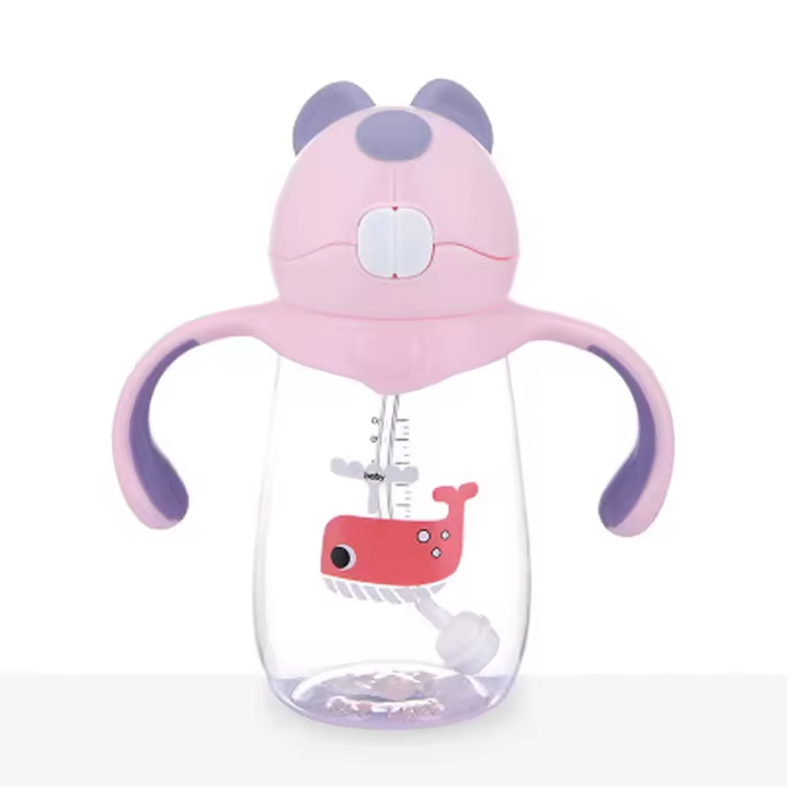 500Ml Portable Cute Sippy Bottle Kindergarten With Handle Drop and Leak Proof
