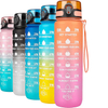 New Design BPA Free 1000ML Plastic High Quality Tritan Gym Sports Motivational Water Bottle with Custom logo
