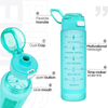 Custom Logo Straw Flip Top Filter Plastic Sport BPA Free 1l 32oz 32 oz Tritan Motivational Water Bottle With Time Marker
