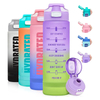 1000ml/32oz BPA-Free Fitness Plastic Gym Sports Motivational Water Bottle With Time Marker