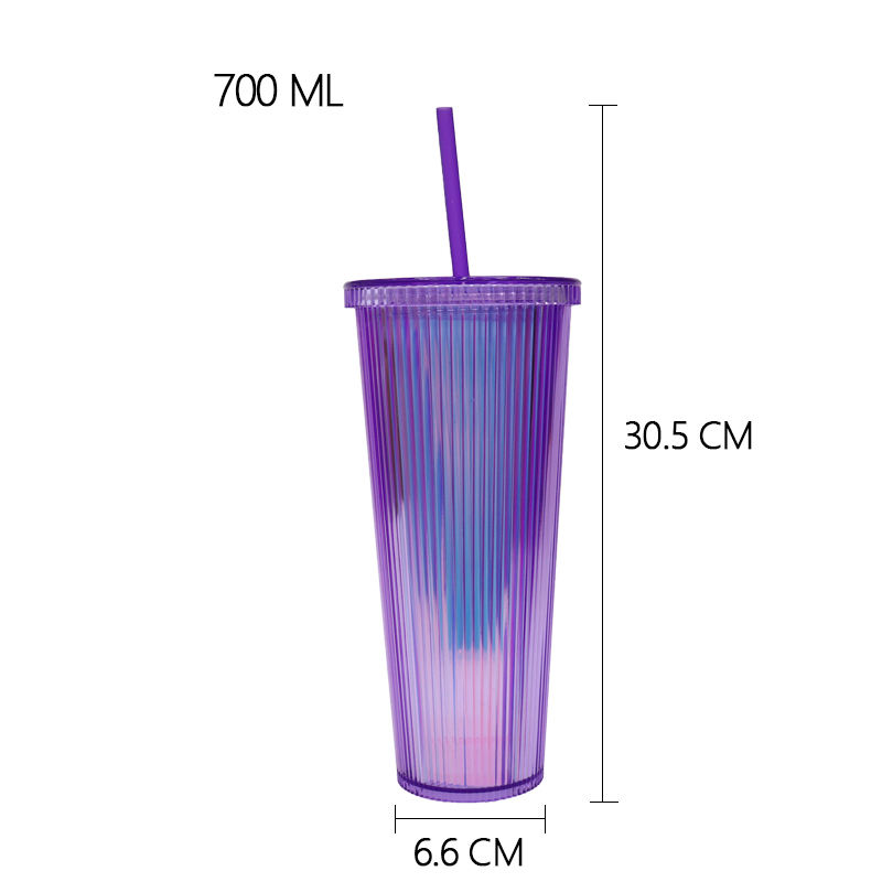 24oz Durian Glitter Glow in Dark Matte Laser Double Wall Plastic Cold Cup Tumbler