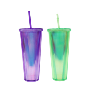 24oz Durian Glitter Glow in Dark Matte Laser Double Wall Plastic Cold Cup Tumbler