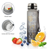 Custom Logo Straw Flip Top Filter Plastic Sport BPA Free 1l 32oz 32 oz Tritan Motivational Water Bottle With Time Marker