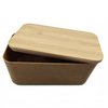Eco Friendly 1-layer Storage Food Corn Fiber Lunch Box With Bamboo Lid