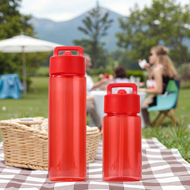 Wholesale Simple Straight Plastic Water Bottle with Dual Capacity Outdoor Portable Straw Water Bottle