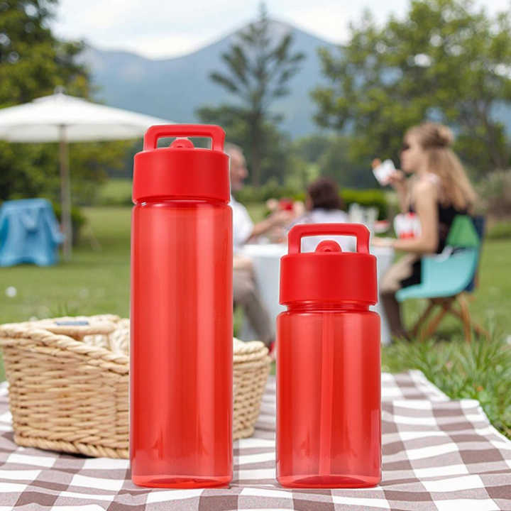 Wholesale Simple Straight Plastic Water Bottle with Dual Capacity Outdoor Portable Straw Water Bottle