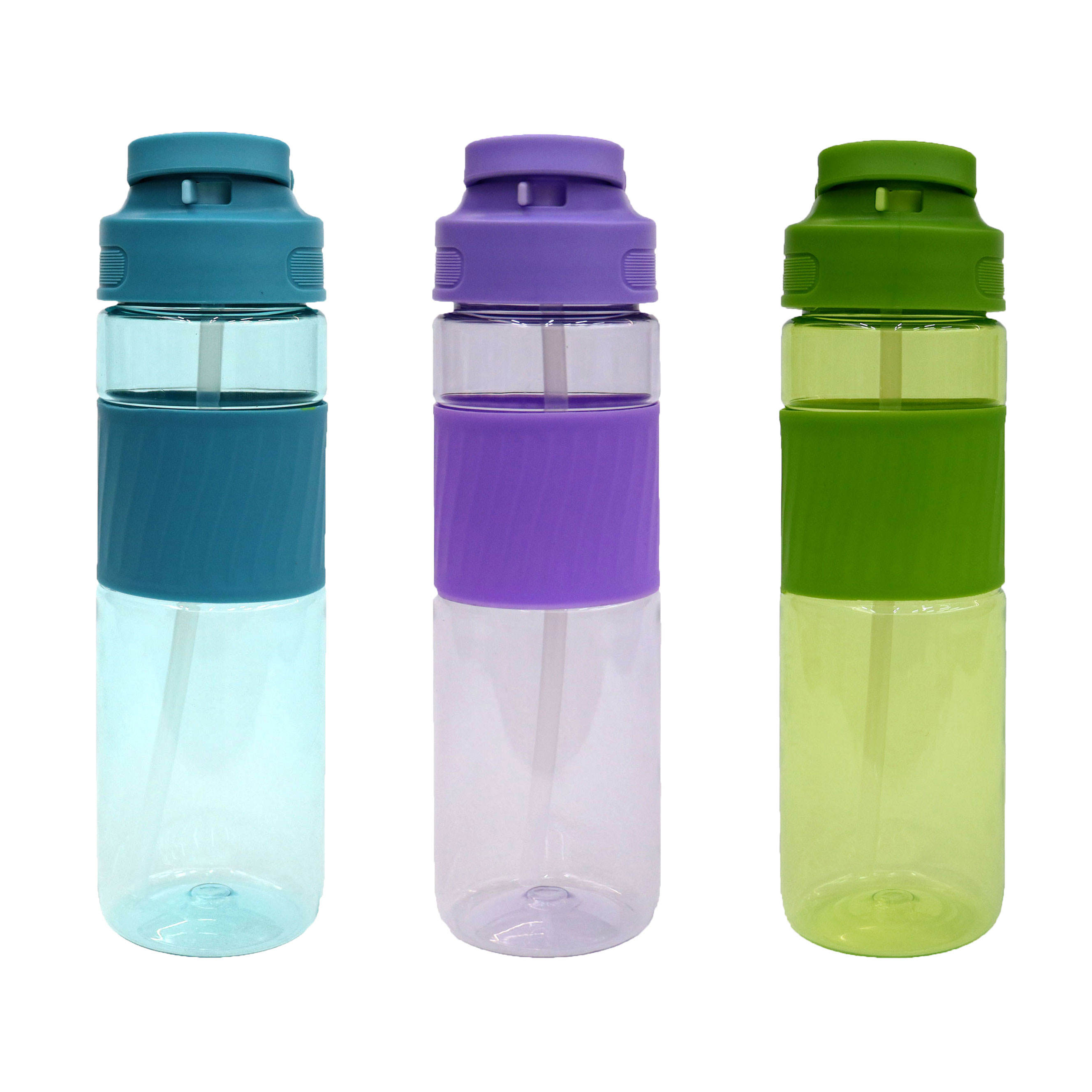 700Ml Custom Wide Mouth Water Drink Bottle Transparent Bottles With Straw Sleeve Handle