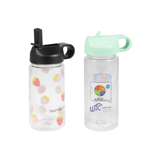 Kids Portable Handle Reusable Printed Pattern Water Bottle 500ml Safe Plastic Water Cup
