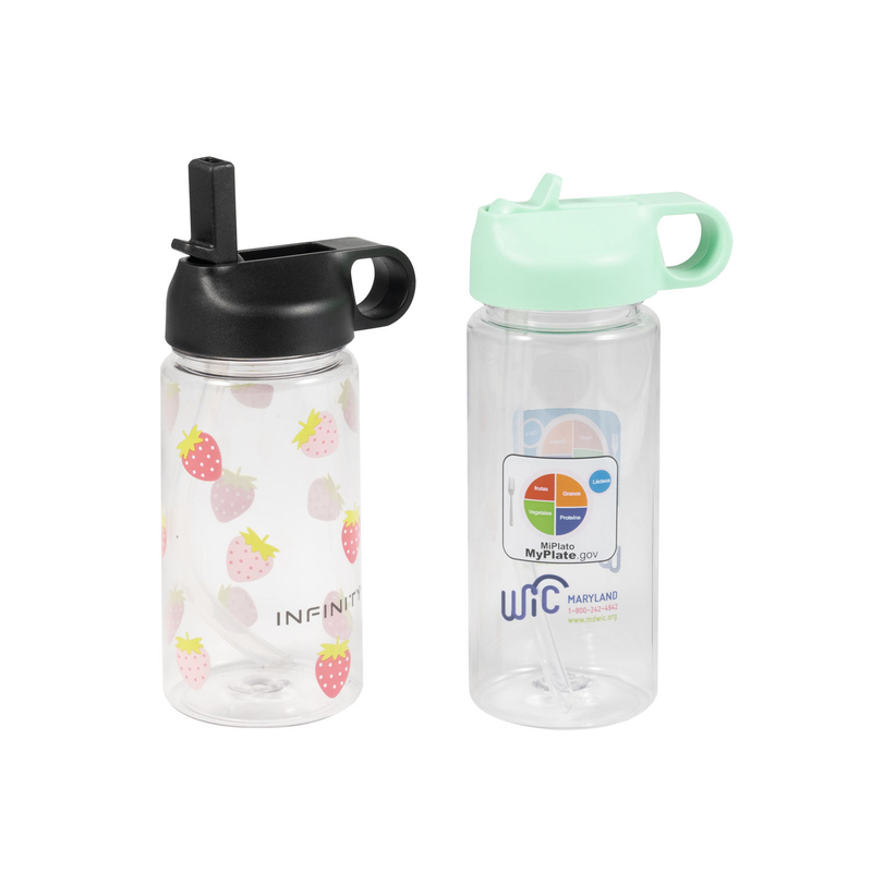 Kids Portable Handle Reusable Printed Pattern Water Bottle 500ml Safe Plastic Water Cup