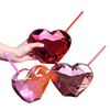 21oz Reusable BPA Free Camping Plastic Lids Custom Colors Cute Party Sparkly Heart Shape Cups
