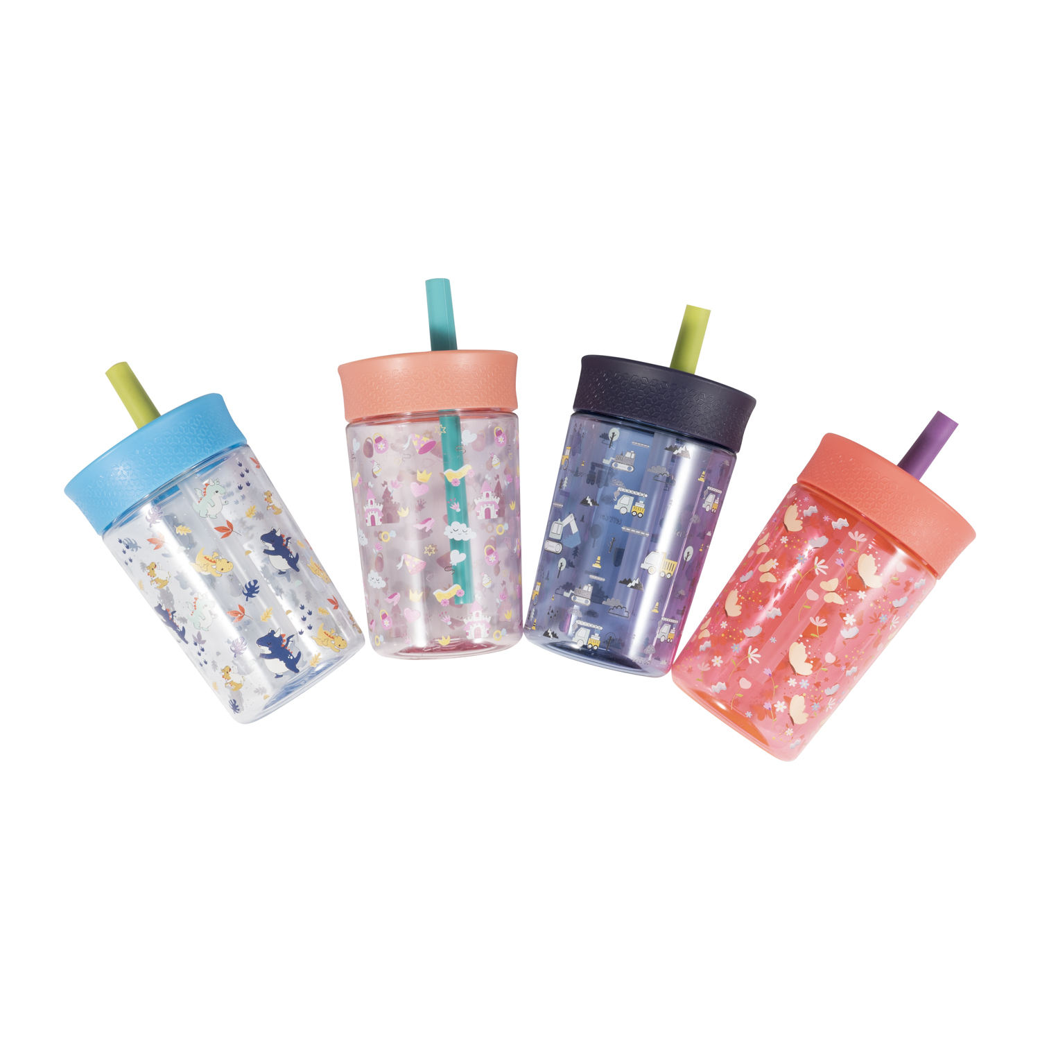 Silicone Straw Kid Tumbler BPA-Free Plastic Material Silicone Lid 12oz for School Customizable Factory Supply Plastic Tumbler