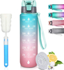 Bpa Free Hot 2025 Gradient Time Marker Sports 32 OZ Water Bottle with Straw Lid