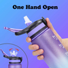 32 OZ Leak Proof BPA Free Plastic Fitness Sports Motivational Tritan Water Bottle with Times to Drink and Straw