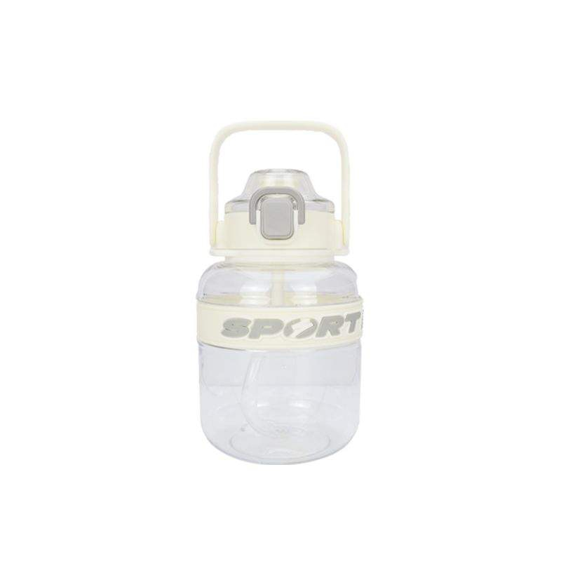 32oz Plastic Water Bottle with Soft Straw and an Anti-slip Ring Big-belly Water Cup BPA Free