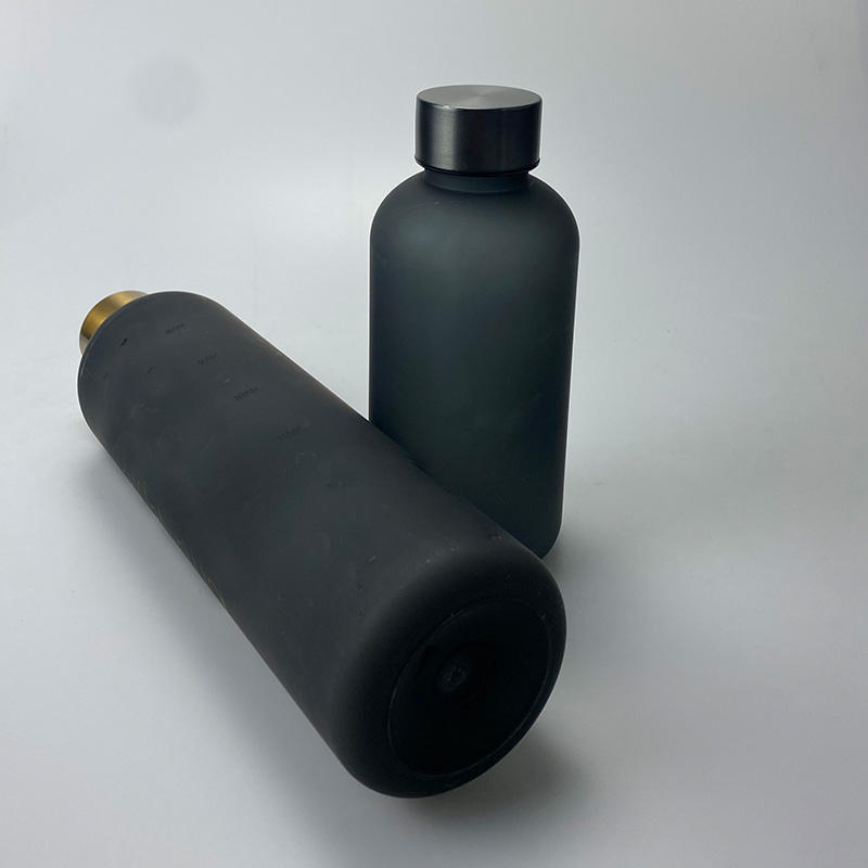 16oz Kids Back to School Plastic Bottle Tritan Time Marker Leak Proof Plastic Frosted White Motivational Bottle