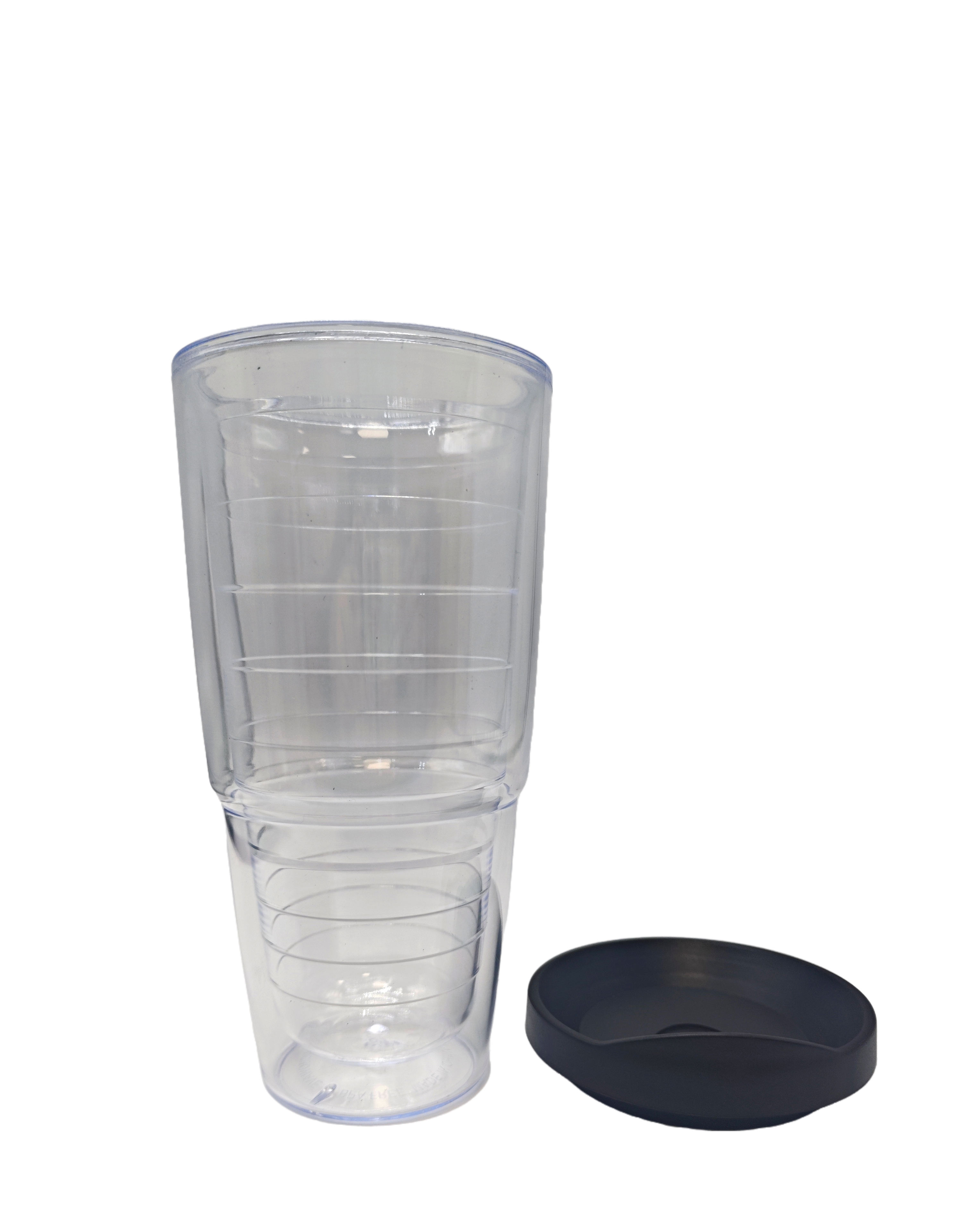 Customized Double Walled BPA Free Direct Drinking Style Transparent Travel Coffee Cup with a Lid