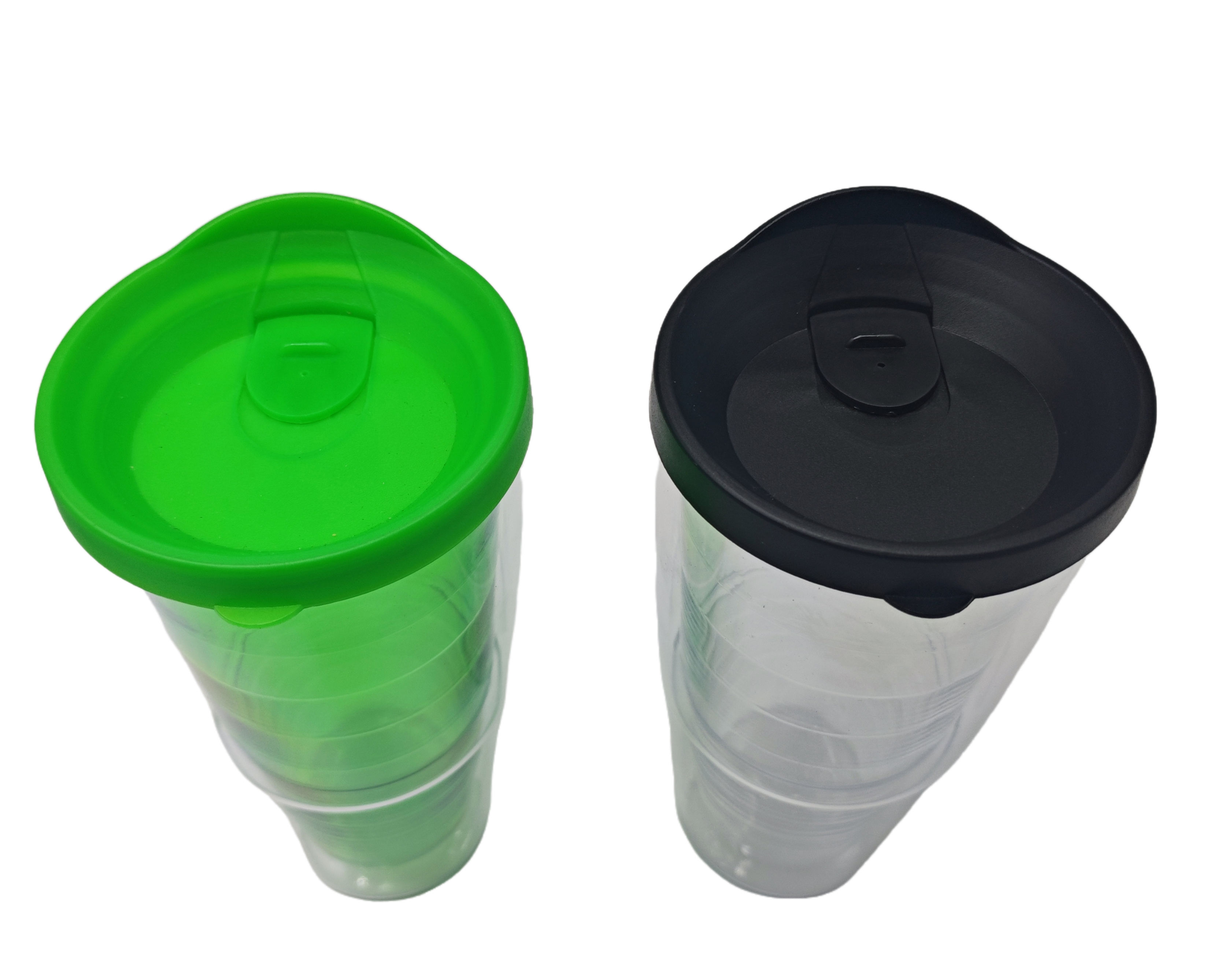 Customized Double Walled BPA Free Direct Drinking Style Transparent Travel Coffee Cup with a Lid