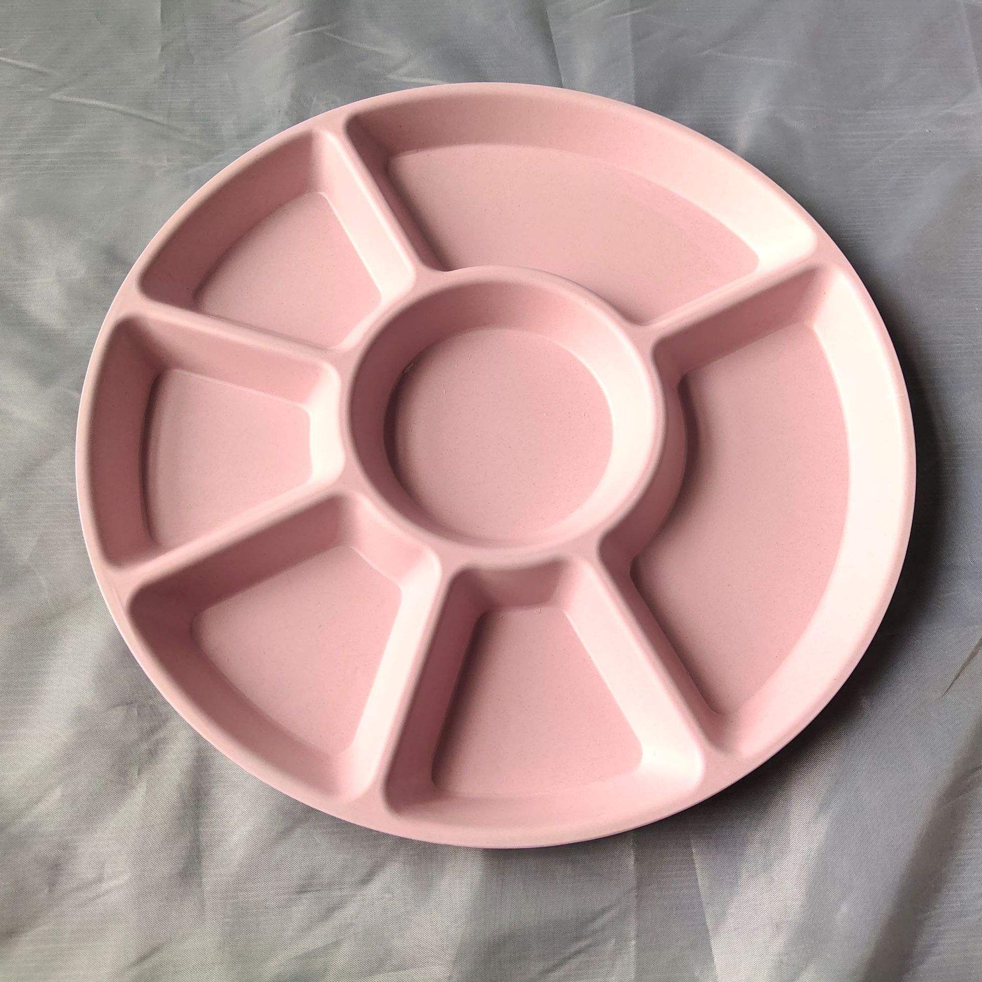 Wholesale Round Bamboo Fiber Platter Chip and Dip Plate Perfect for Snack