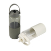 High Quality 1000ml/1 Liter Clear Colorful Plastic Wide Mouth Water Drink Bottle With Straw for School Kids