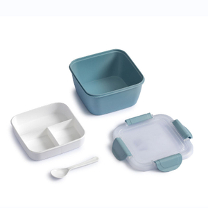 Customizable Color Children Drop Resistant Bento Box with Three Compartment Food Containers