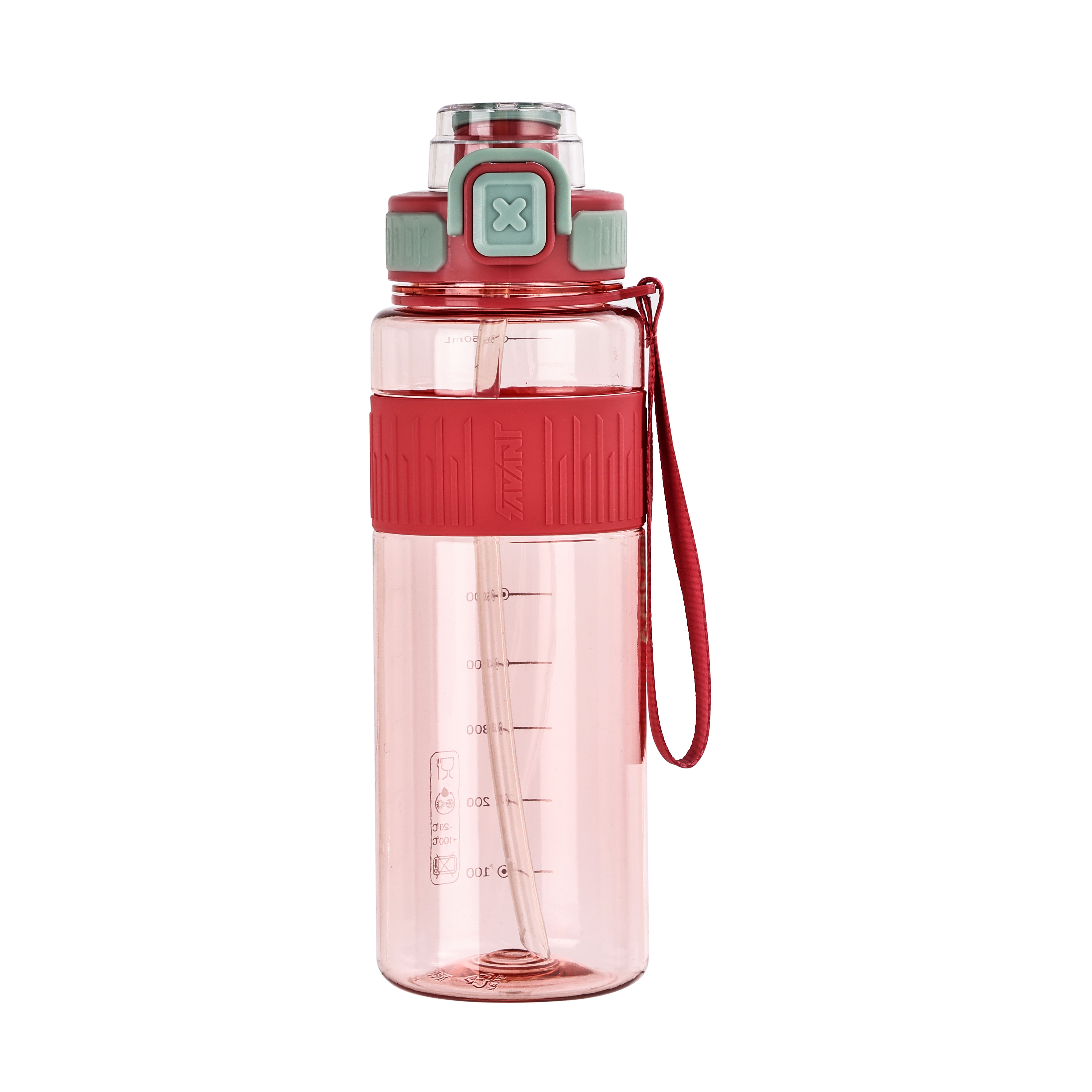 32oz Plastic Water Cup with Scale and Non slip Design for Both Direct Drinking and Straw Innovative Dust Proof Lid