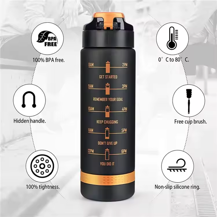 Bpa Free Anti-fall Large Capacity Sports Water Bottle Plastic Summer High Appearance Level Fitness Portable Water Bottle