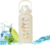 74oz Hot Sale 2.2L Water Bottle with Straw and Handle Leakproof Motivational Time Marker Water Bottle with Silicone Sleeve