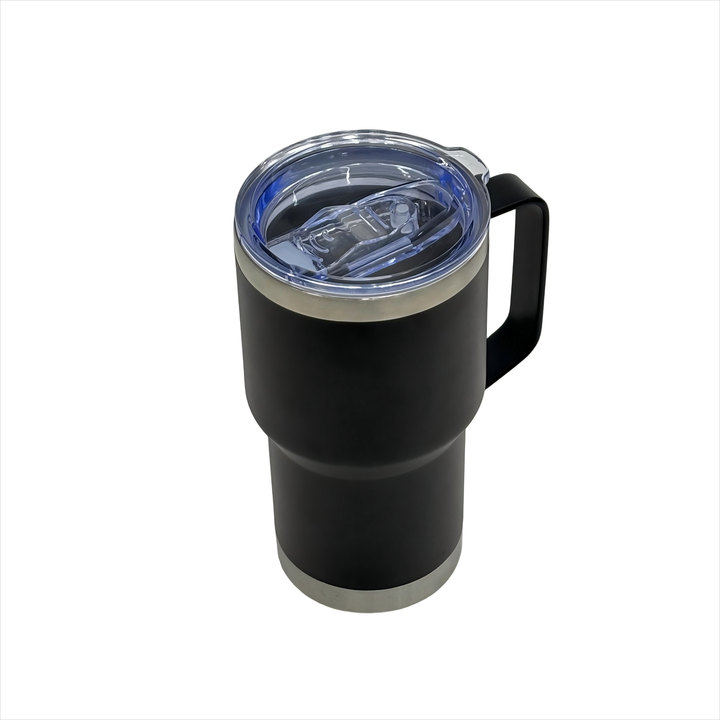 Custom Logo 16 oz Tumbler With Straw Handle Double Walled Stainless Steel Tumbler Insulated Vacuum Travel Mug